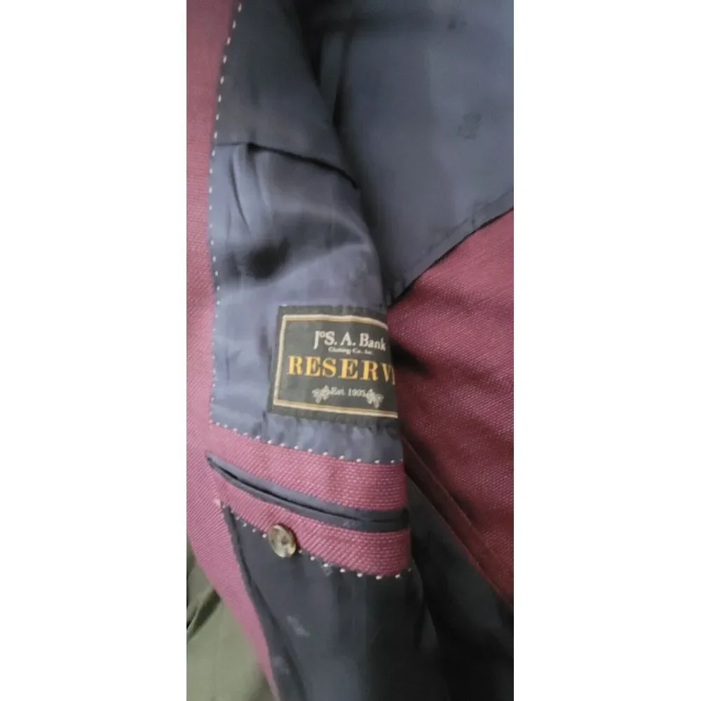 NWT $798 Jos A Bank Reserve Red 2 Button VBC Wool Sport Coat Size 46‎ Long